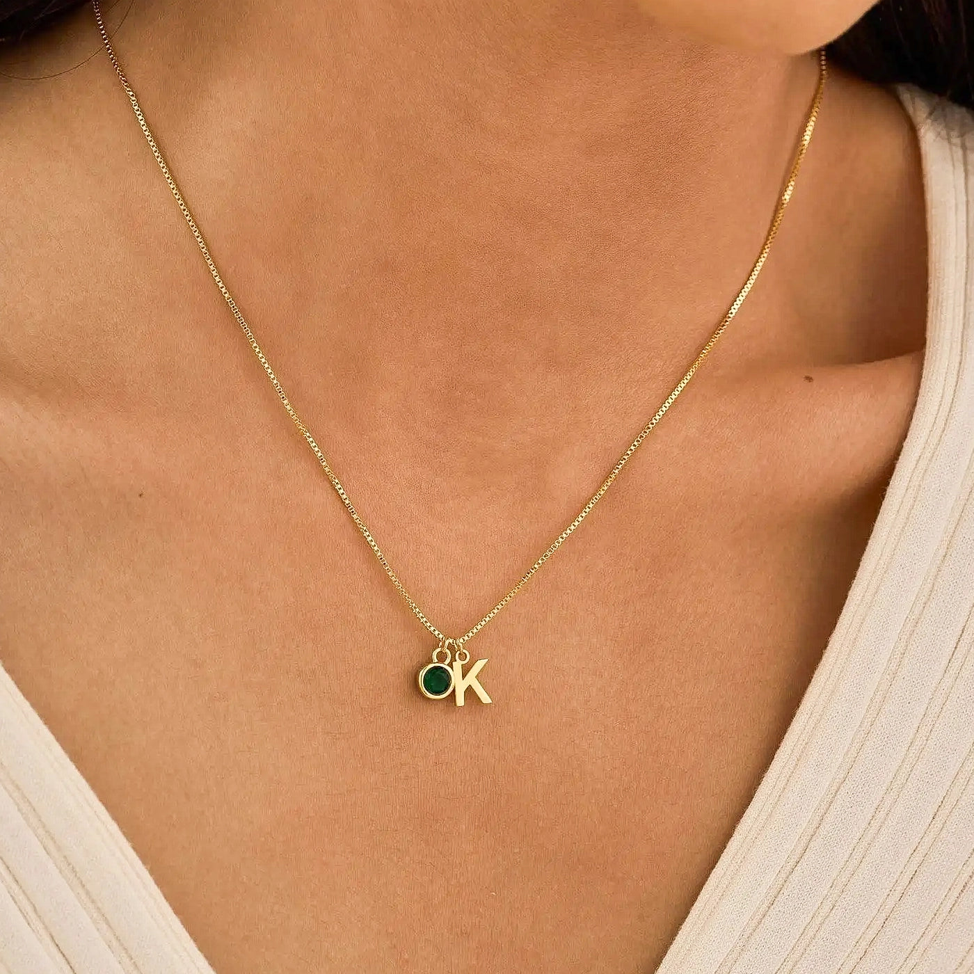 Veilixx™ Birthstone Initial Necklace